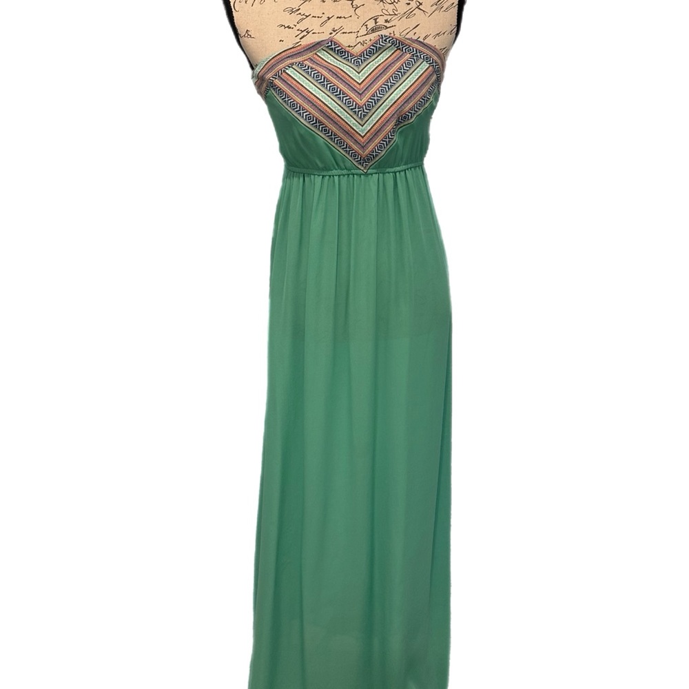 West 36th Chevron Embroidered Maxi Tube Top Dress NWT Sz S RN #116102
